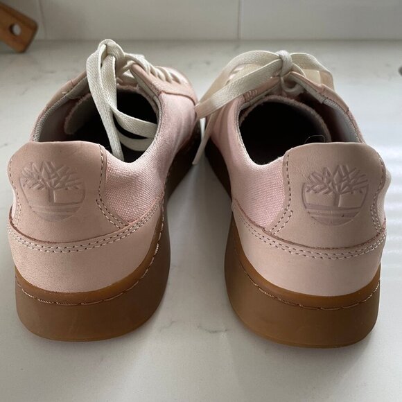 Timberland Earthkeepers LaceUp Sneakers Textile & Leather Trim Bleached Pink 8.5 - Picture 3 of 13